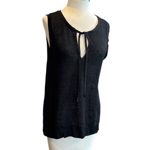 Sanctuary Black Tie Front V-Neck Tank Top